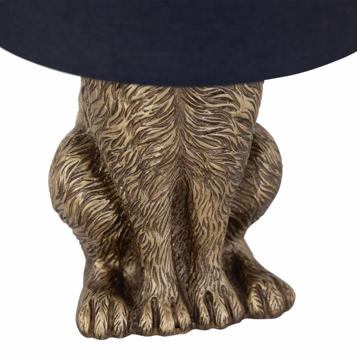 First Choice Lighting Babs Antique Gold Hare Table Lamp with Black Fabric Shade – 5