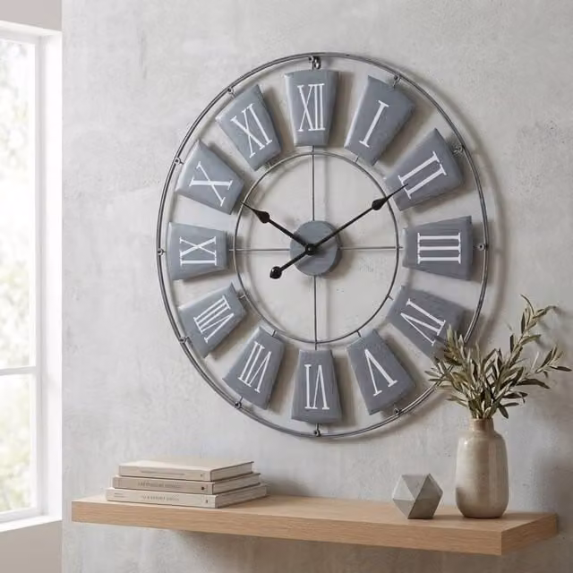 Garden Greatness Vitus Slate Grey Metal Wall Clock