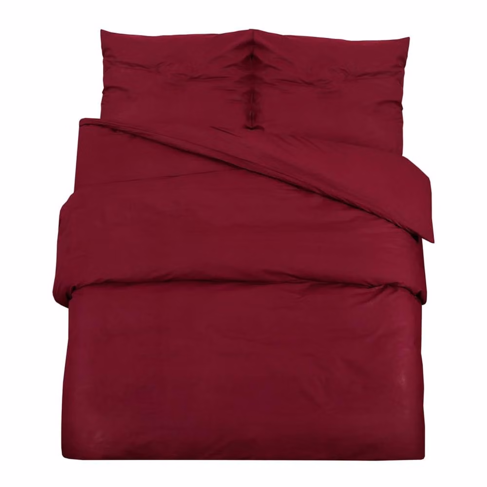 Berkfield Home Elegant Microfibre Duvet Cover and Pillowcase Set, Bordeaux Red, W/D/H: 200 x 200 cm and 50 x 75 cm – 2