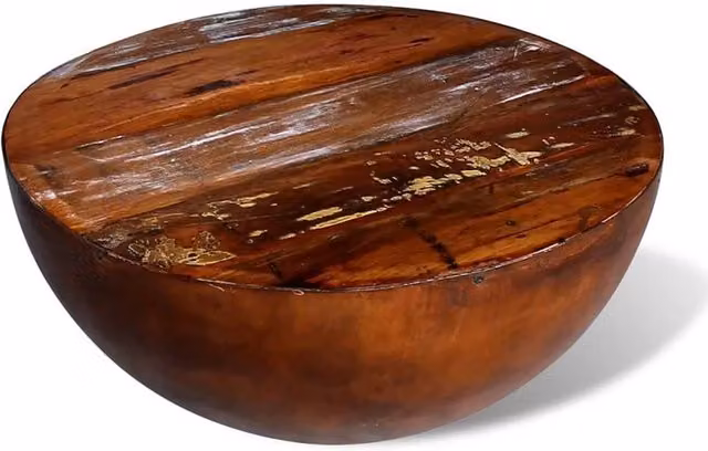 Berkfield Home Bowl-shaped Coffee Table in Brown Reclaimed Wood with Steel Base – 1