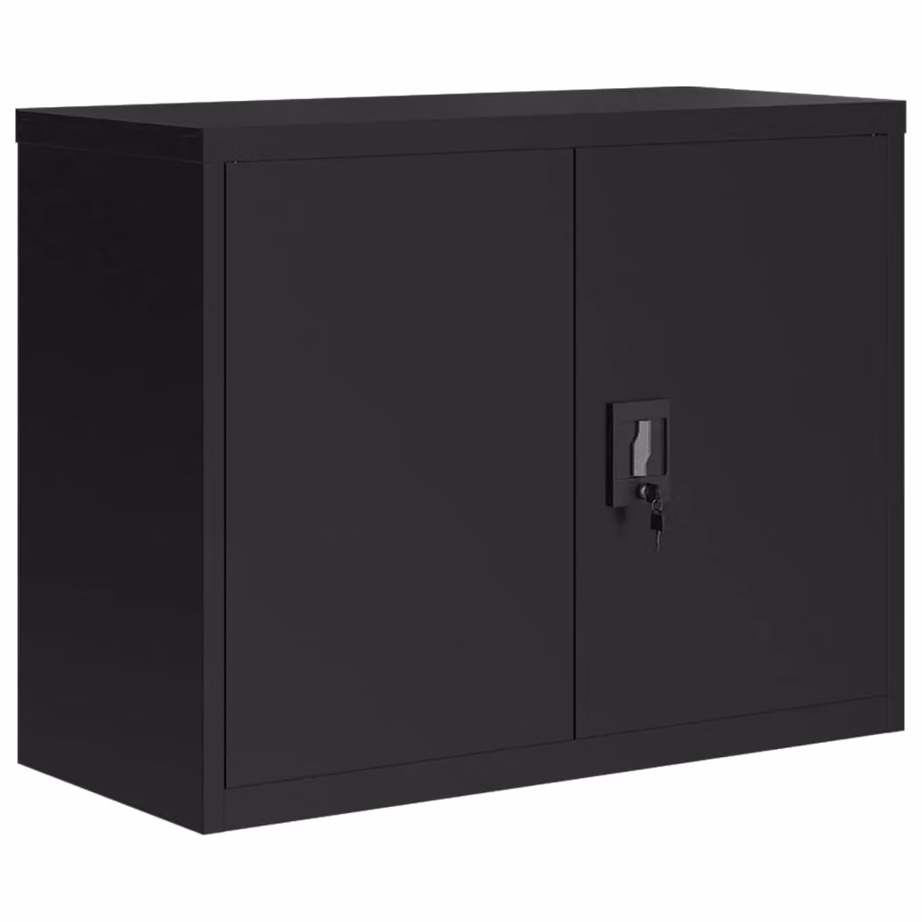Berkfield Home Black Steel File Cabinet with Adjustable Shelves and Lock, W/D/H: 90 x 40 x 70 cm – 2