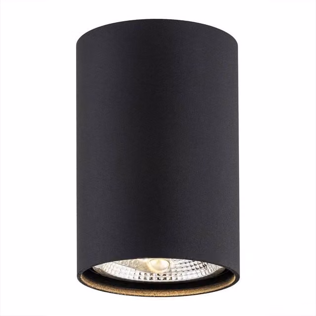 Netlighting Tubo Surface Mounted Cylinder Downlight in Black Aluminium with 3000K Warm White Light