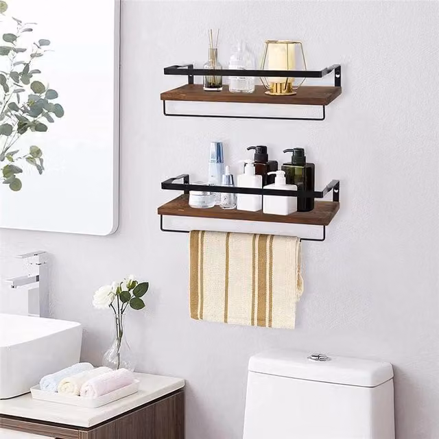SPETLEK 2 Large Rustic Brown Wall Floating Shelf, Width: 50 cm – 1