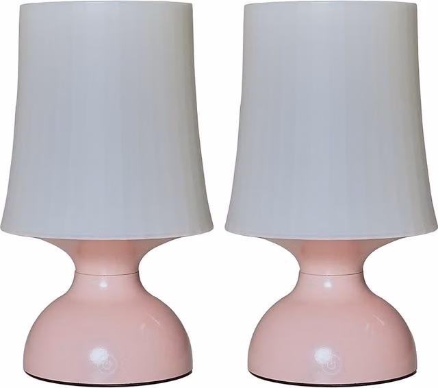 ValueLights Colmar Pair of Pink LED Outdoor Table Lamps