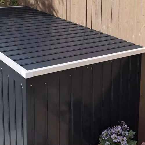 Outsunny Metal Lean-to Garden Storage Shed with Double Door and Foundation Kit, Grey, W/D/H: 213.4 x 121.9 x 173 cm – 7