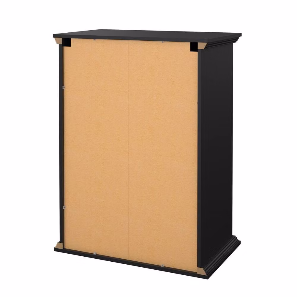 CALICOSY 4-Drawer Chest in Black, H 115.6 cm x W 51.6 cm x D 46.4 cm – 5
