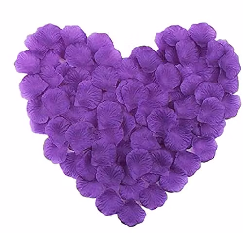 Shatchi Purple Silk Rose Petal Confetti for Weddings, Anniversaries and Mother's Day Table Decorations, 2000pcs