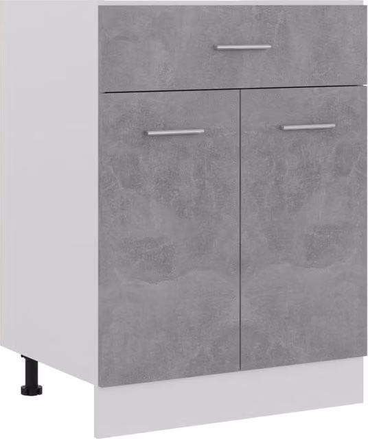 Berkfield Home Modern Drawer Bottom Cabinet in Concrete Grey, W: 60 cm, D: 46 cm, H: 81.5 cm