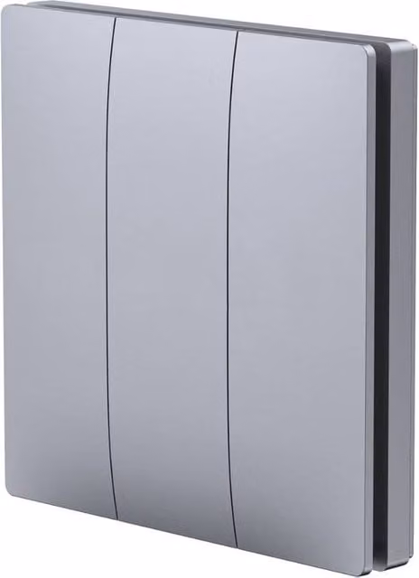 ENER-J 3 Gang Wireless Kinetic Switch in Silver with 2 x 500W RF Receivers
