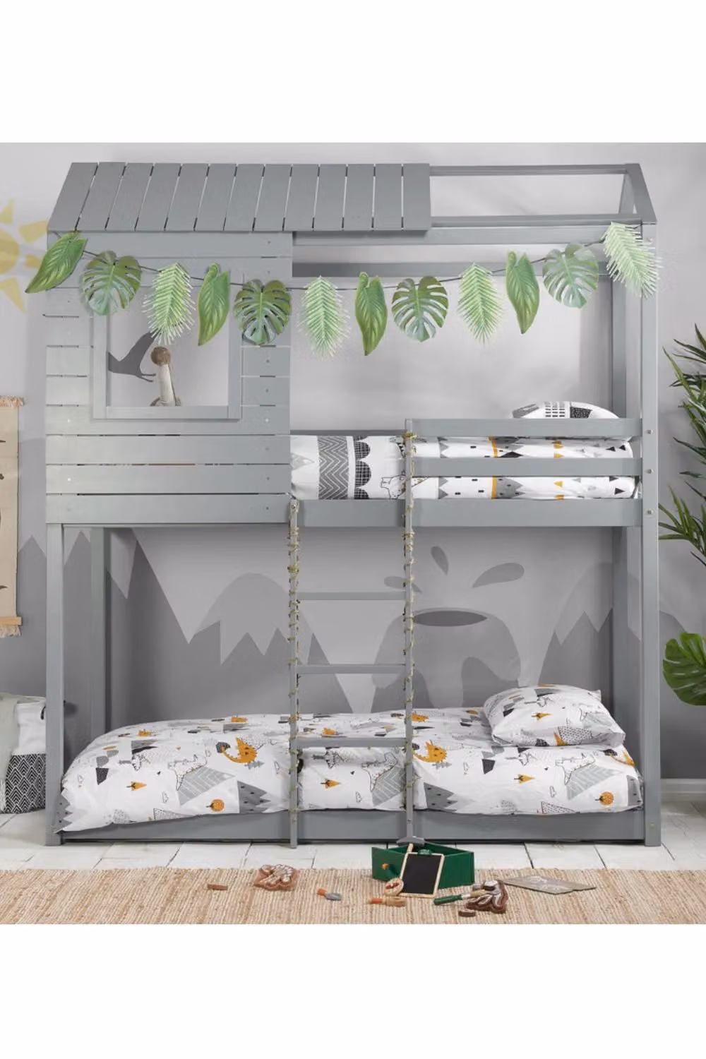 Birlea Adventure Solid Wood Pine Bunk Bed Frame in Grey, W/D/H: 228 x 90 x 197 cm – 3