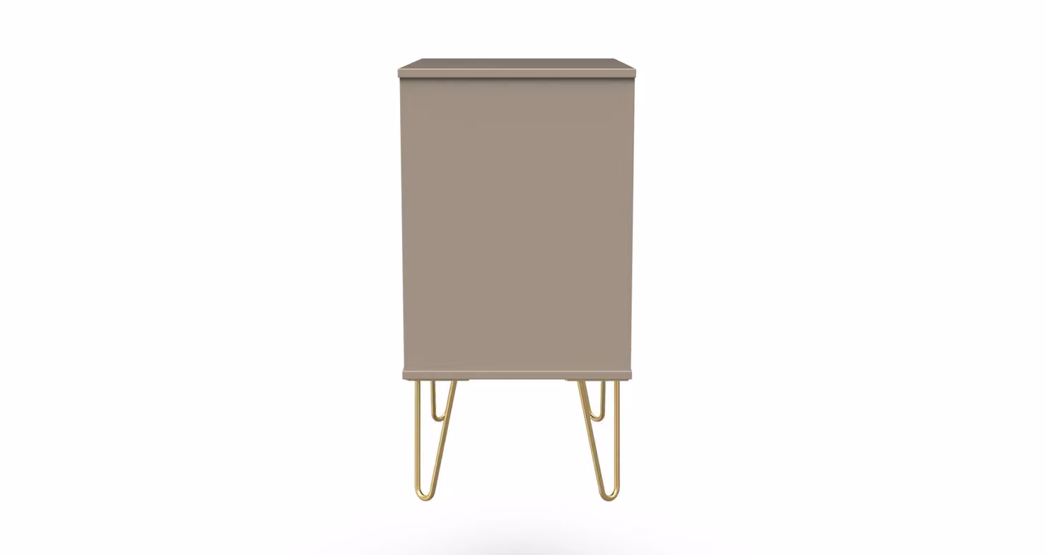 Ready Assembled 2 U Metro 3 Drawer Chest in Light Brown and Gold – 2