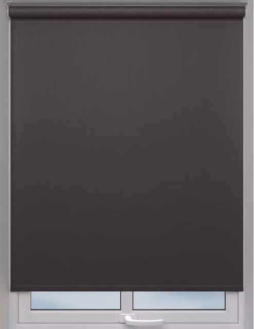 Terrys Lario Made to Measure Blackout Roller Blind in Black and Grey