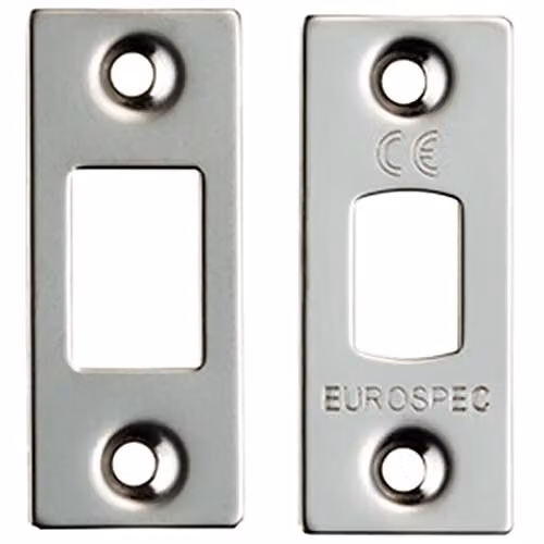 Loops Forend Strike and Fixing Pack for Tubular Deadbolts in Silver Stainless Steel