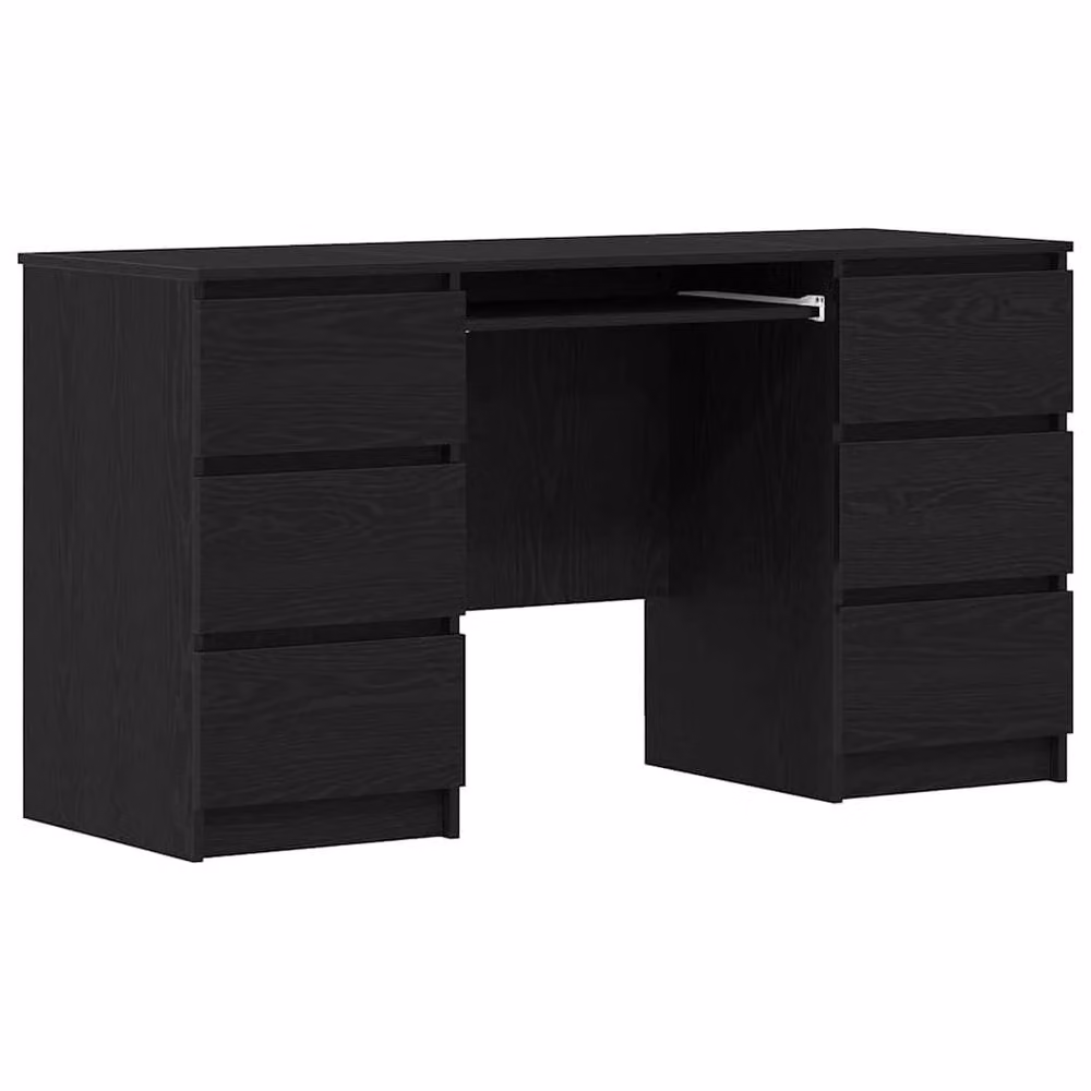 Berkfield Home Modern Writing Desk, Black Oak, W/D/H: 140 x 50 x 76 cm – 3