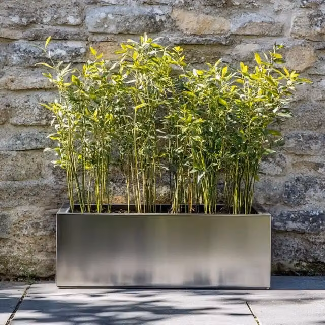 Access Garden Products Silver Galvanised Steel Trough Planter, W: 120 cm, D: 40 cm, H: 40 cm – 1