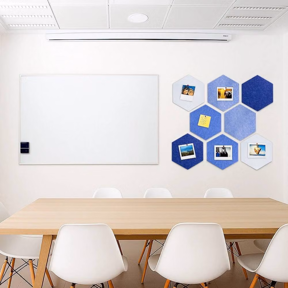 Havendro Set of 8 Blue Felt Hexagon Wall Boards, 30 cm, with 20 Pins – 4