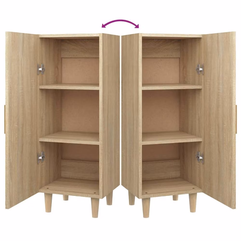 Berkfield Home Sonoma Oak Sideboard in Light Oak, W/D/H: 34.5 x 34.0 x 90.0 cm – 3
