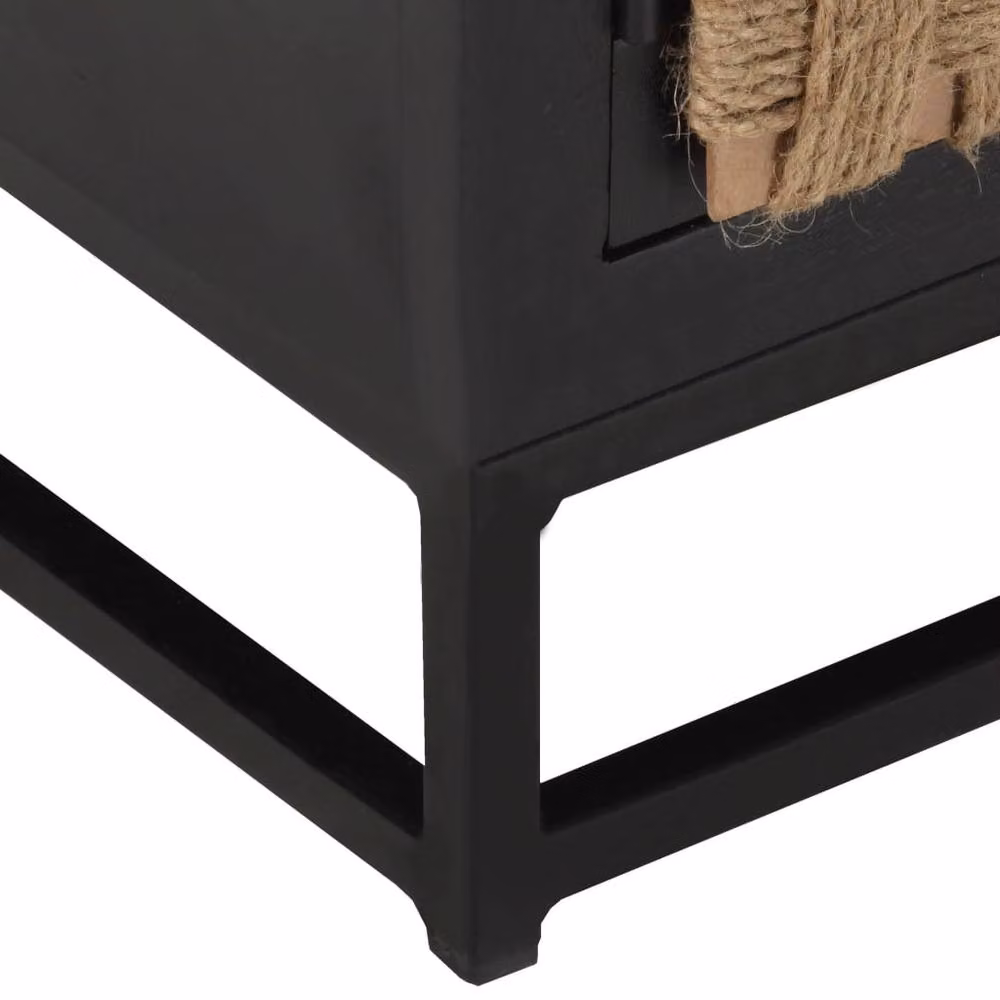 Berkfield Home Industrial TV Cabinet in Black Solid Mango Wood, W/D/H: 120 x 30 x 40 cm – 4