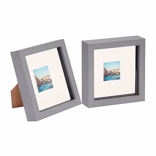 Nicola Spring Square Single Tabletop Photo Frame in Grey and White – 1