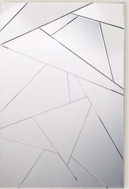 DAR Lecee Modern Rectangular Wall Mirror in Silver