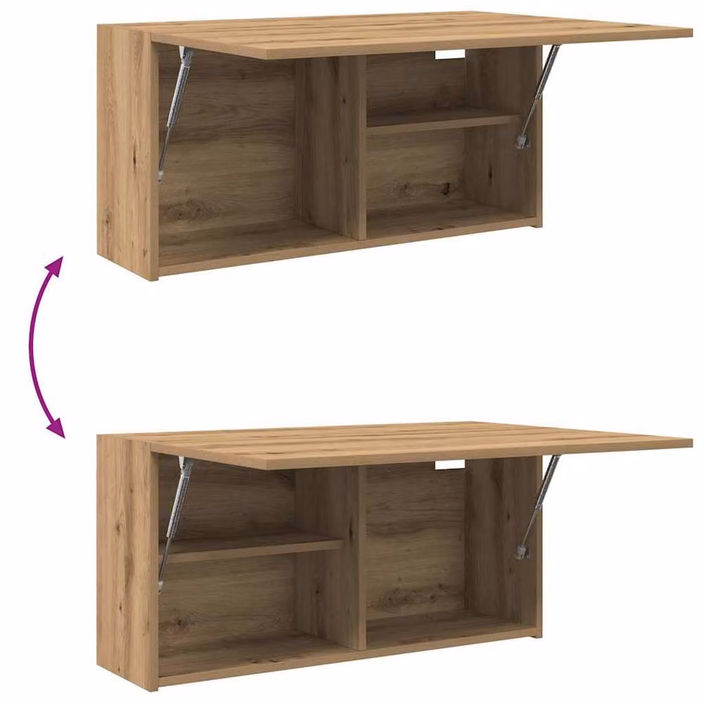 Berkfield Home Artisan Oak Bathroom Wall Cabinet, Brown, W: 80 cm, D: 25 cm, H: 40 cm – 4
