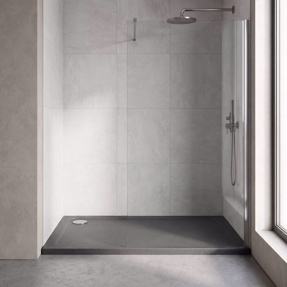 Balterley Contemporary Rectangular Anti-Slip Mineral Cast Shower Tray, Grey, W: 150 cm, D: 70 cm – 2