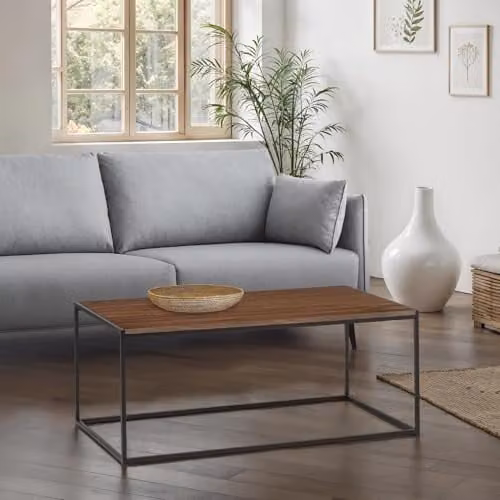 Julian Bowen Tribeca Rectangular Coffee Table in Walnut and Black