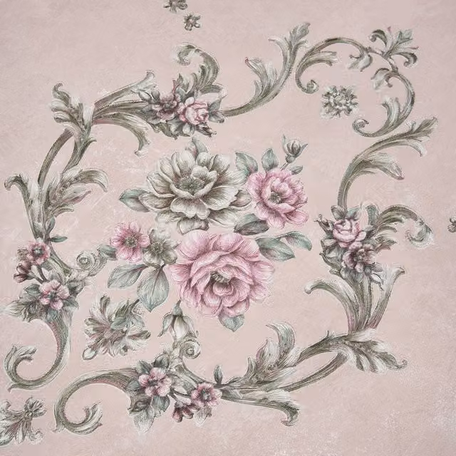 Livingandhome Non-Woven Floral Botanical Wallpaper Roll in Pink and Green