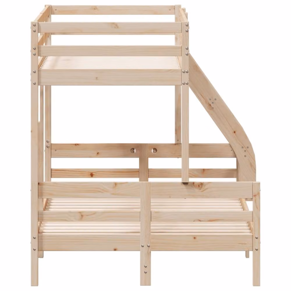 Berkfield Home Solid Wood Bunk Bed in Brown Pine, W/D/H: 90 x 200 cm or 120 x 200 cm – 2
