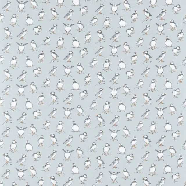 Clarke & Clarke Atlantic Fabric in Grey and Blue