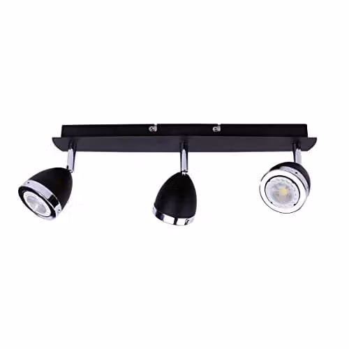 Netlighting Calasa Modern 3 Light Ceiling Spotlight Bar in Black with GU10 Replaceable Bulbs – 1