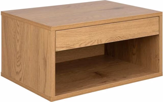 Furniture To Go Cholet Square Bedside Table with 1 Drawer in Light Oak
