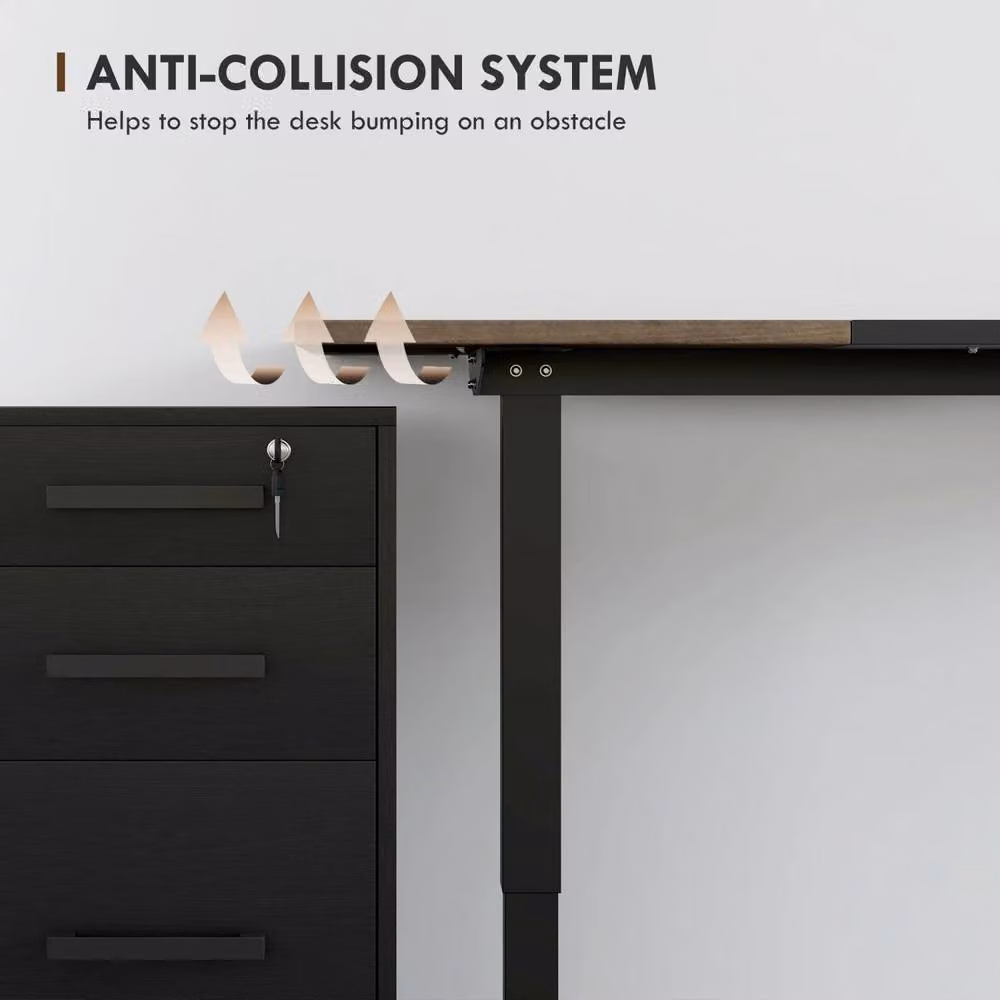 Wyld Haus Moratti Electric Height Adjustable Standing Desk in Teak and Black – 6