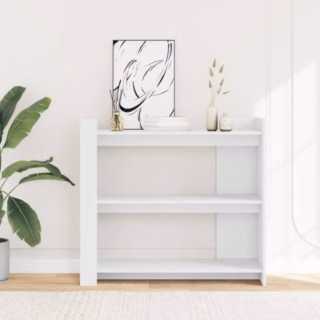 Berkfield Home Classic Console Table in White, W/D/H: 100 x 35 x 90 cm