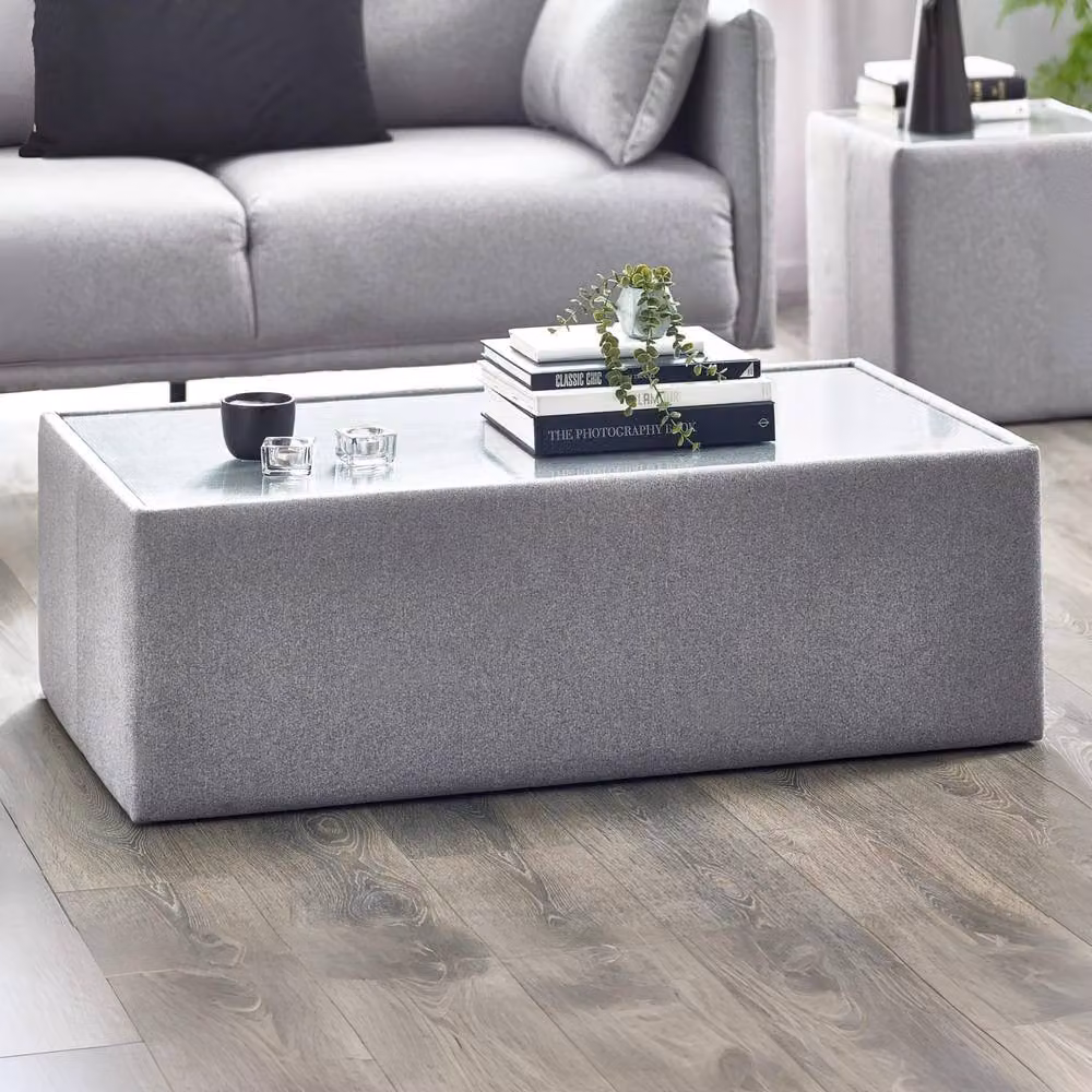 Cheshire Rovira Rectangular Coffee Table in Grey with Glass Top – 2