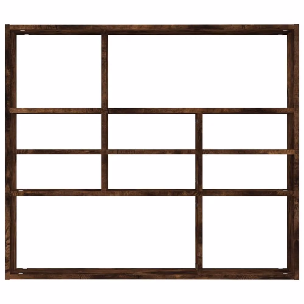 Berkfield Home Wall Mounted Smoked Oak Shelf, Brown, W: 90 cm, D: 16 cm, H: 78 cm – 4
