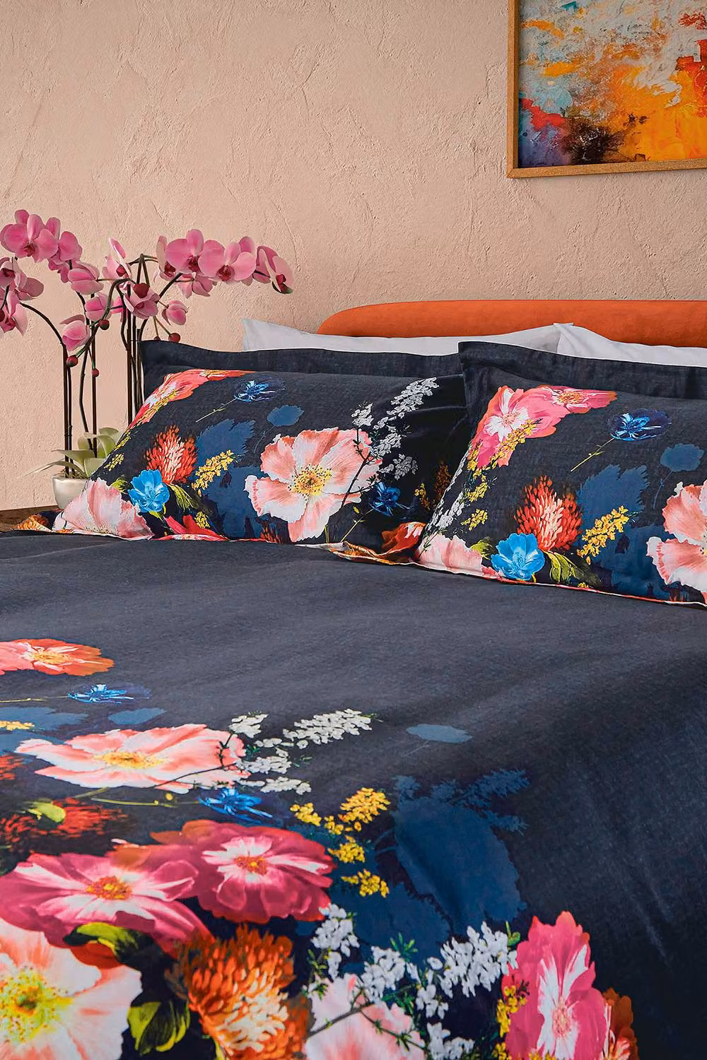 Ted Baker Berry Sundae Cotton Percale Floral Duvet Cover Set, Blue, Pink, Orange and Yellow, W: 180 cm, H: 200 cm – 2