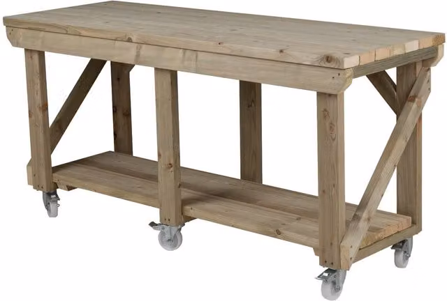 Arbor Garden Solutions Multicolour Wooden Indoor Outdoor Workbench with Castors