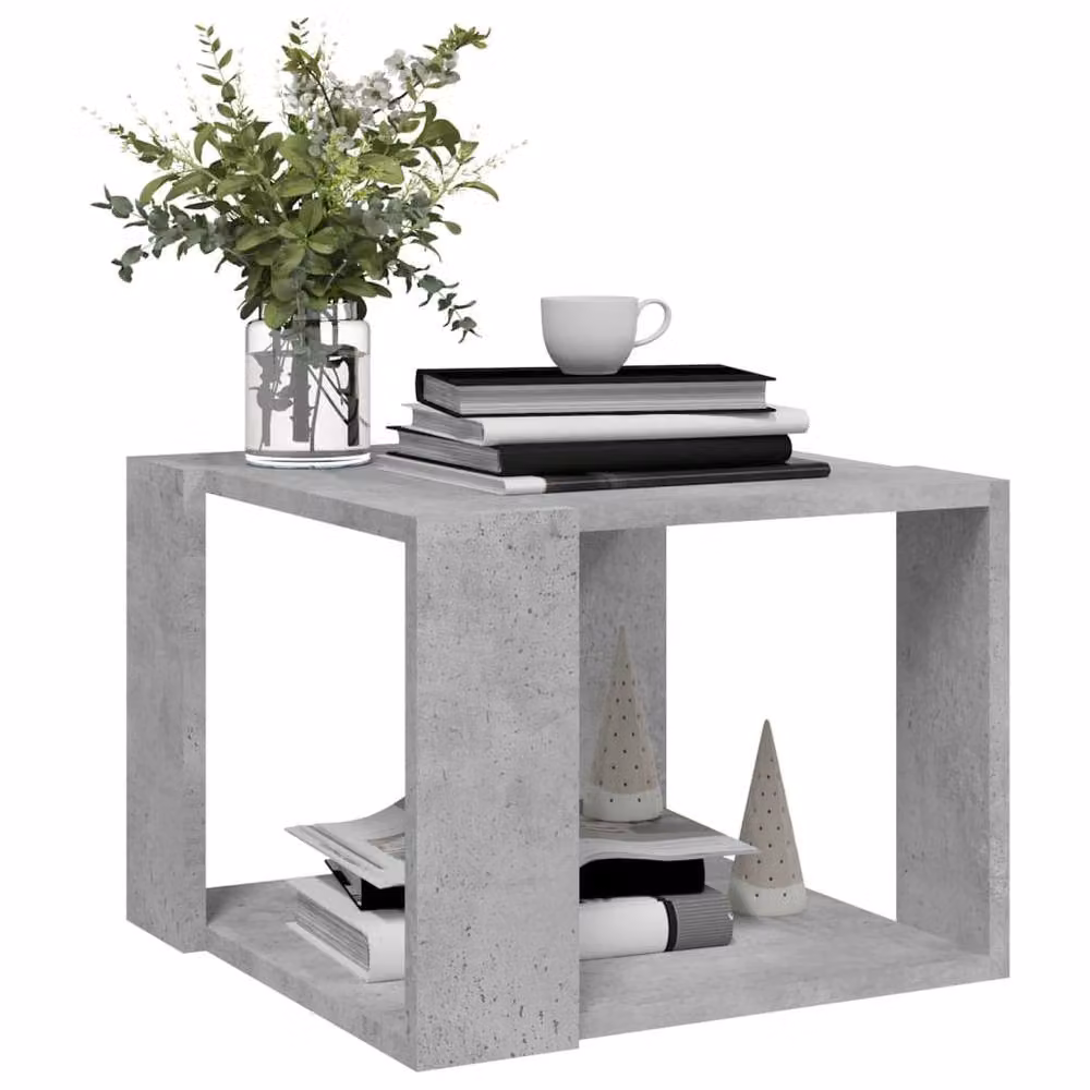 Berkfield Home Modern Square Coffee Table in Grey, W/D/H: 40 x 40 x 30 cm – 3