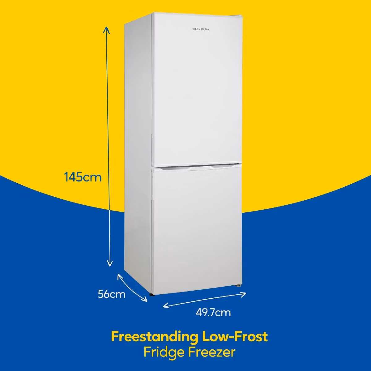 Russell Hobbs Low Frost Freestanding Fridge Freezer in White, 145cm Tall, 174L Capacity – 2