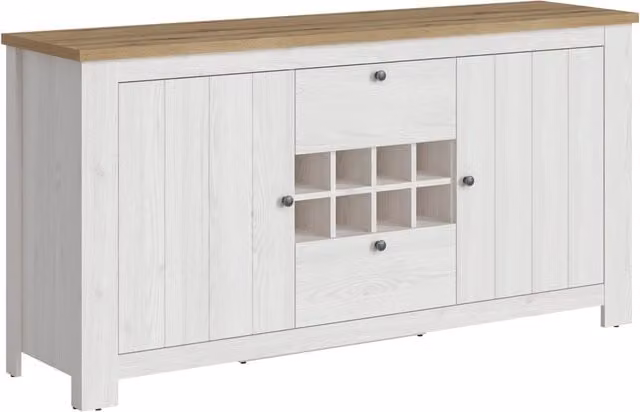 Furniture To Go Celesto White 2 Door 2 Drawer Sideboard with Wine Rack