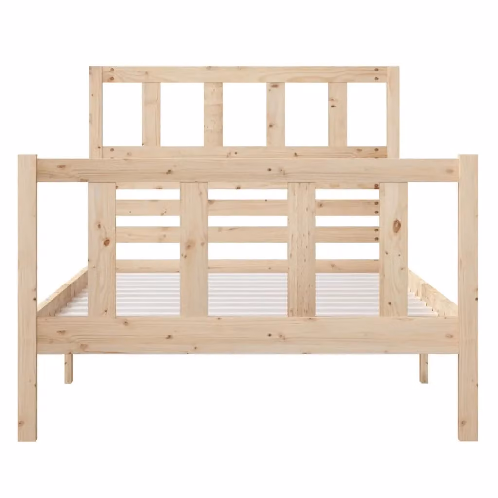 Berkfield Home Solid Wood Pine Bed Frame in Brown, W/D/H: 90 x 200 cm