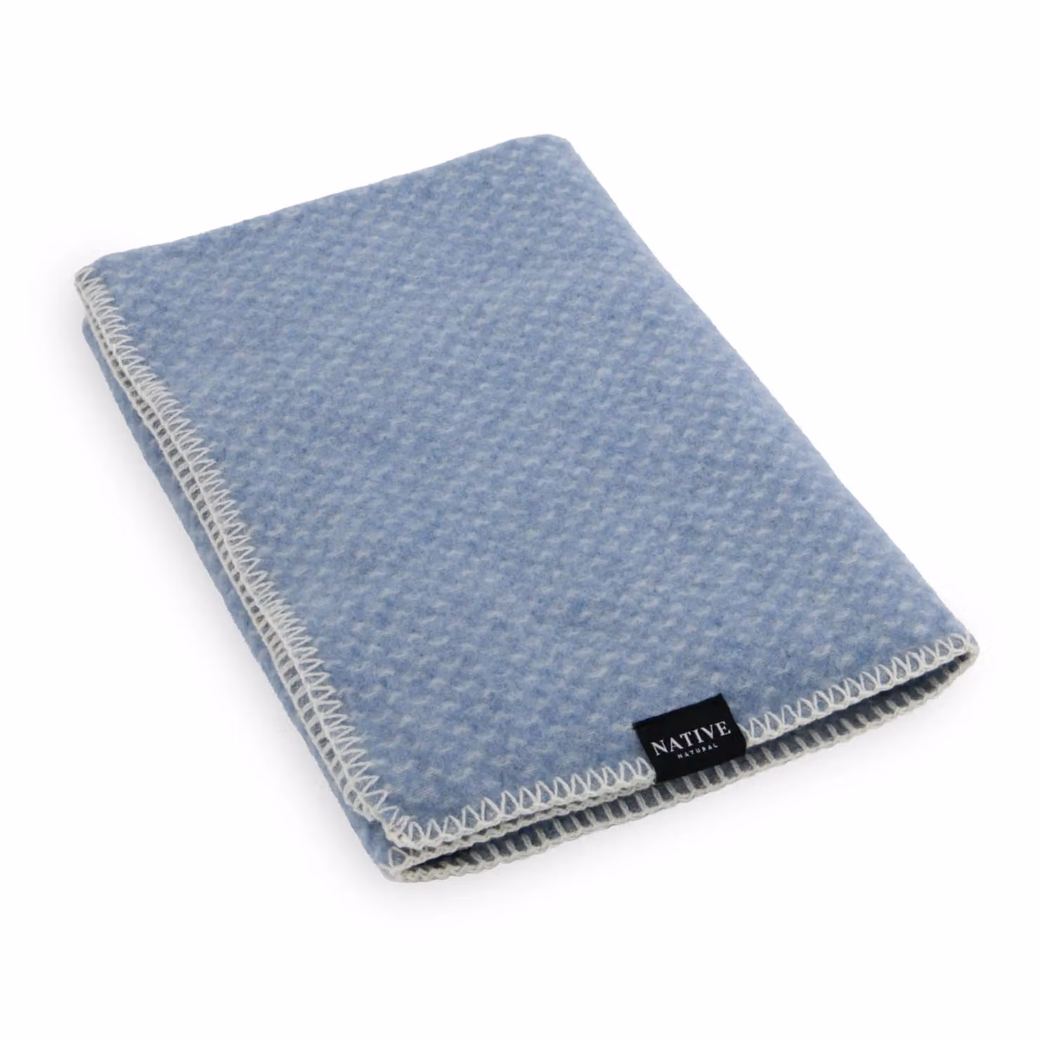 Native Natural Woven Blue Wool Baby Blanket – 2
