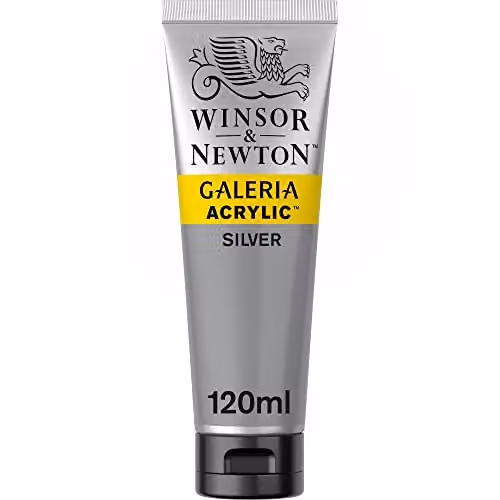Winsor & Newton Galeria Acrylic Paint, Silver, 120ml – 2