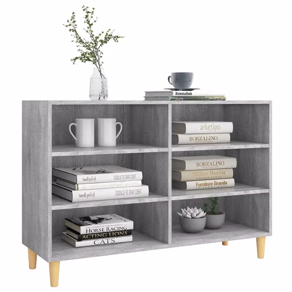 Berkfield Home Grey Sonoma Sideboard in Scandinavian Style, W/D/H: 103.5 x 35 x 70 cm – 3