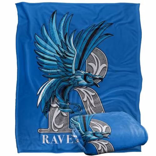 Warner Bros. Harry Potter Mosaic Ravenclaw with Eagle Super Soft Fleece Throw Blanket, Blue, W: 127 cm x L: 152.4 cm – 1