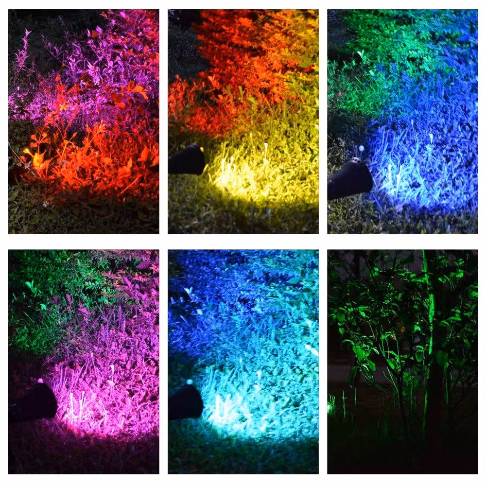 ENER-J Solar RGB Colour Changing LED Garden Spike Lights, Pack of 4, Black – 3