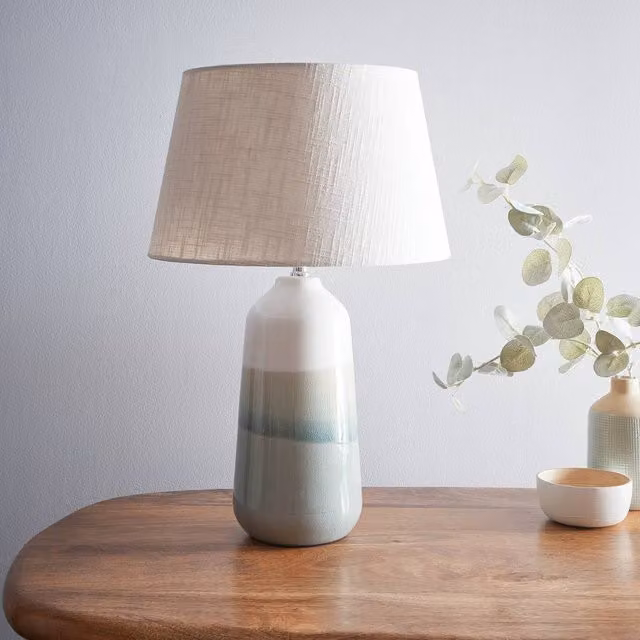 K LIVING Rome Ceramic Table Lamp in White, Blue or Multicolour