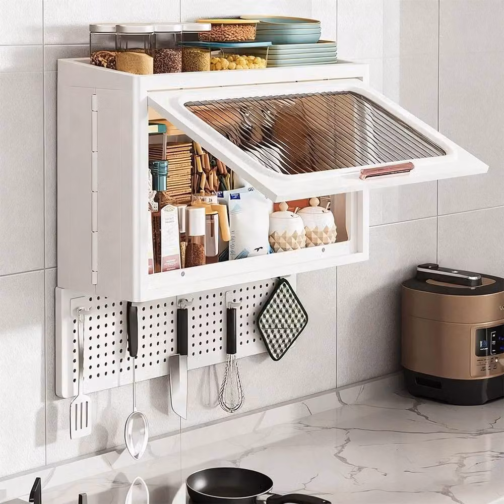 KORVIXA White Wall-mounted Bedroom Tool Storage Box with Lid – 2
