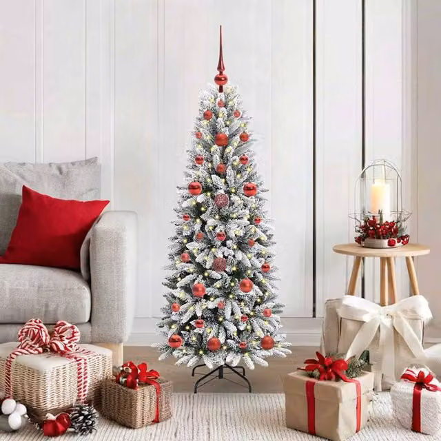 Berkfield Home Artificial Green Christmas Tree with 150 White LEDs, H 120 x W 53 x D 53 cm – 1